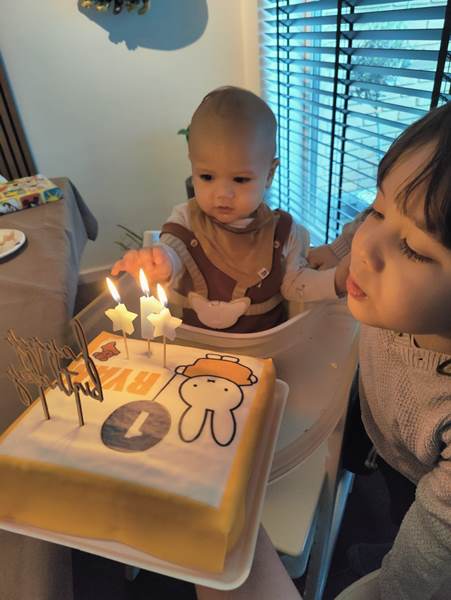 Blowing out the candles